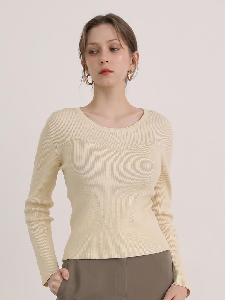 MERCIANNES Ribbed Front Detail Knitwear_Ma9Lkn5