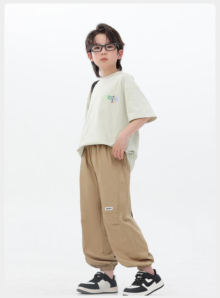 Boys' 2026 Summer Thin Joggers: Breathable, Skin-Friendly, High Elastic Sports Pants for Medium To Large Kids.