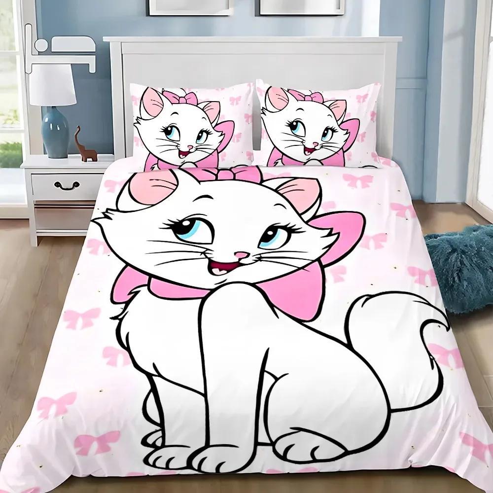 Mary Cat Duvet Cover pillowcase BeddingBoyGirl BedroomDecoration ChildrenGift Single Double Largebed SizeZip Duvet Cover