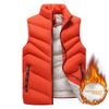 Plus Size Winter Fleece-Lined Thickened Vest for Men, Autumn and Winter Warm Outdoor Lamb Wool Vest with Stand Collar and Sleeveless Design