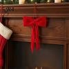 Indoor Festive Wall Decorations Velvet Bow Christmas Decoration, Soft Plush Xmas Tree Elegant Bows for Door Lintels Ornament DIY Wall, Mirror, Wreath,
