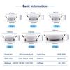 10ks/šarže Led Downlights 220V Stropní svítidlo 3W 5W 7W Zapuštěné dolů Light Kulaté panelové světlo 9W 12W 15W Bodové světlo Vnitřní osvětlení