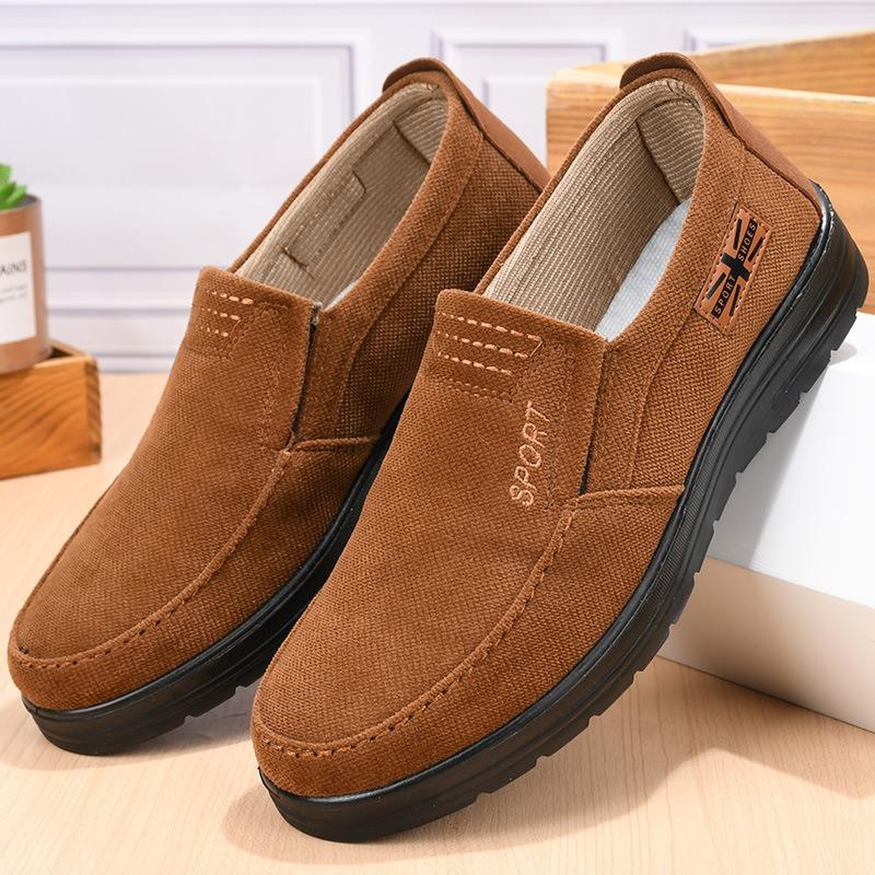 Fashion Classic Men Casual Canvas Shoes Size 38-48 Spring Men Breathable Sneakers Flats Shoe Driving Shoes Business Leather Shoe Zapatos