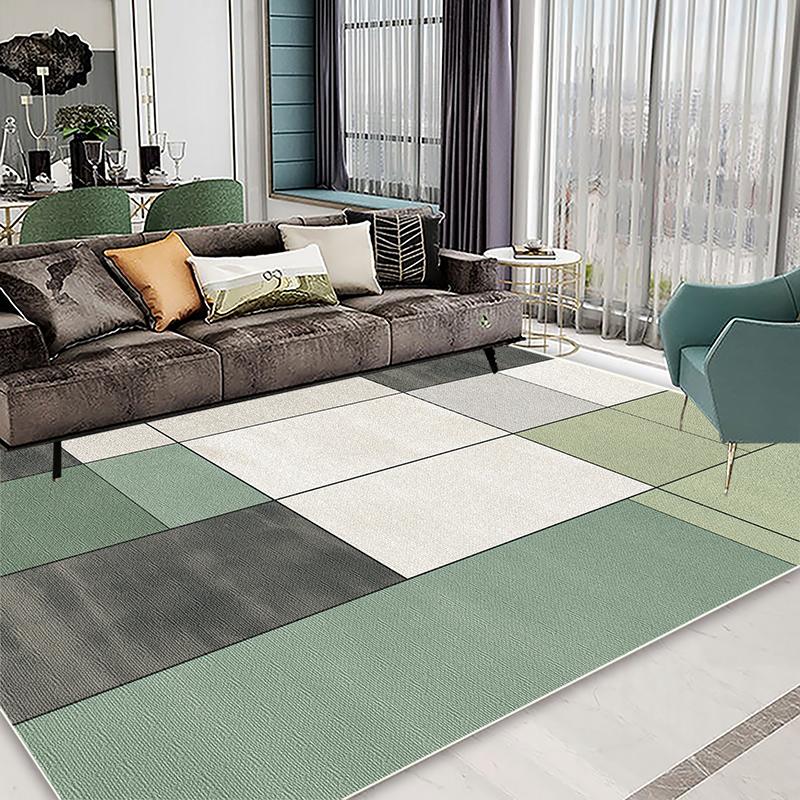 Simple Green Carpets for Living Room Decoration Hong Sofa Area Non-slip Floor Mat Light Luxury Bedroom Cloakroom Rugs Washable