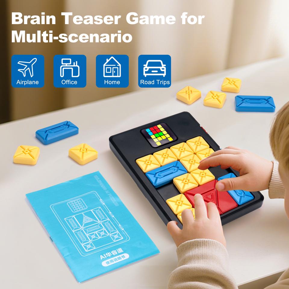 Educational Huarong Road Magnetic Suction Sliding Puzzle Toy 500+ Levels Logical Thinking Training Game Challenge for Adult Kids
