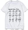Women's round Collar Short Sleeve T-shirt INS Fashion Mathematical Formula Print Casual Summer Top Polyester Fabric
