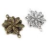 40x28mm 5pcs Antique Silver Color Plated Bronze Flower Handmade Charms Pendant DIY for Bracelet Necklace Jewelry Making Supplies