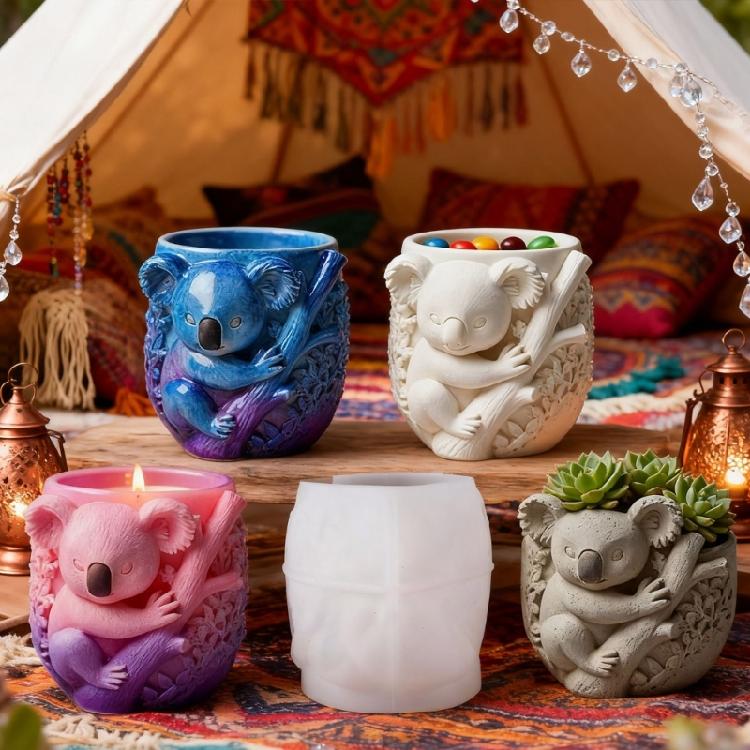 Artistic Silicone Mold Koala Pattern Resin Casting Jewelry Making Moulds Home Garden Decors Creative Crafting Projects