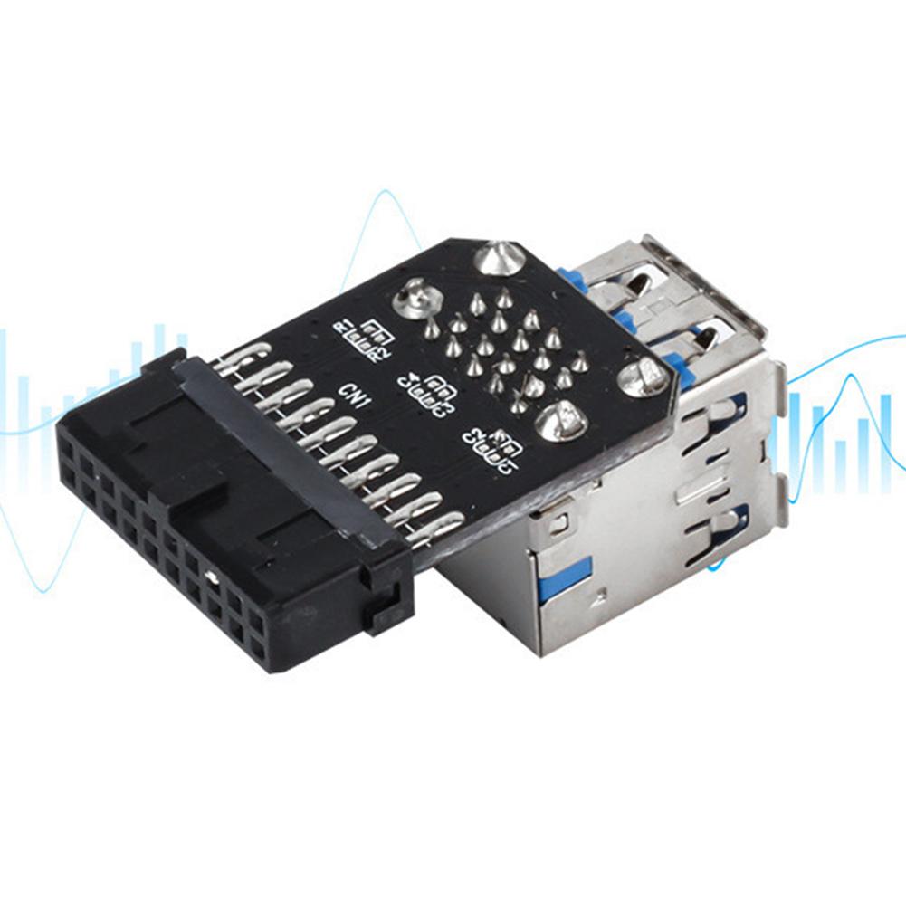 Female Motherboard Adapter USB 3.0 19 20 Pin Socket to Dual USB 3.0 A Splitter Anti-Interference Ability Stability
