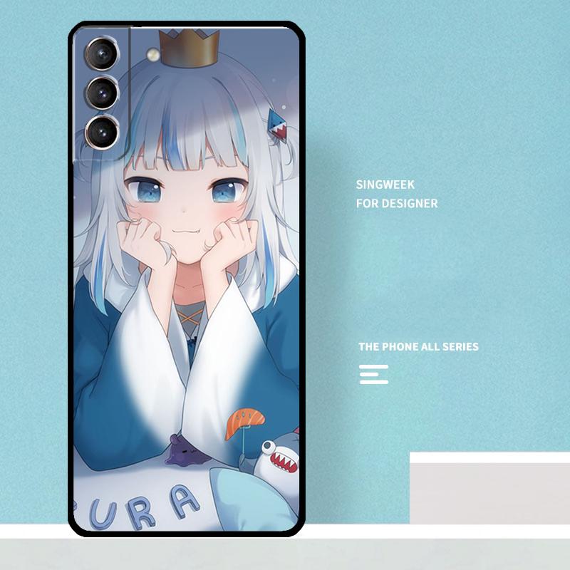 Anime Hololive Gawr Gura Case For Samsung Galaxy S24 Ultra S20 S21 S22 S23 S25 Ultra S9 S10 Plus S25 FE Phone Cover