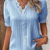 Summer Women's T-shirt Fashion Hollow Short-sleeved Women's Shirt Tops EMA