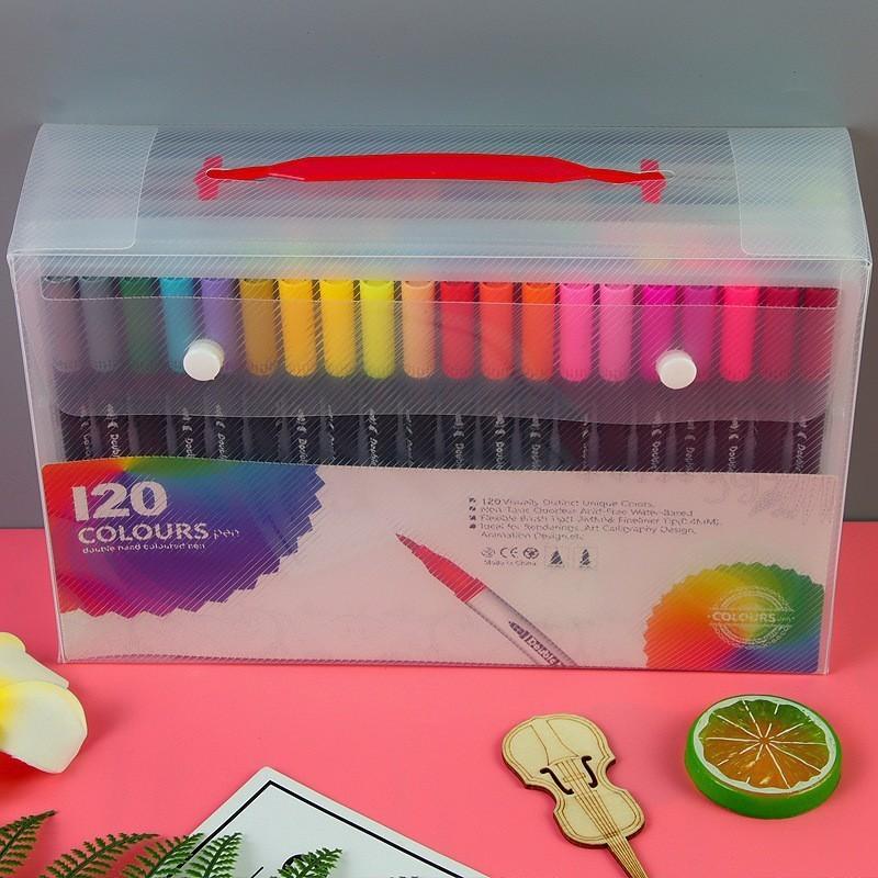 Watercolor Pens - 12-color, 24-color, 36-color Water-soluble Soft-head Pens, Children's Doodling and Painting Art Double-head Watercolor Pens