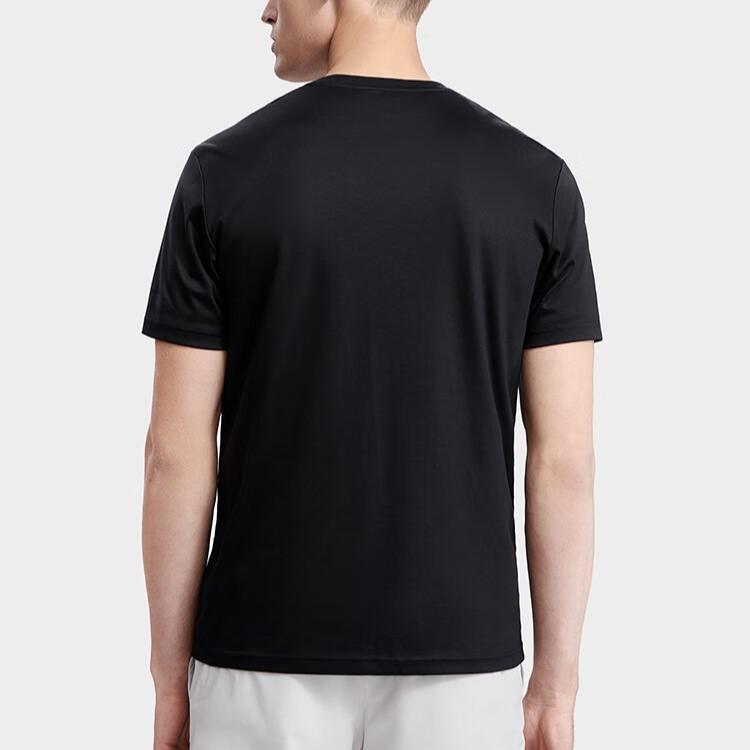 Fila SS24 Cotton Simple Round Neck Knitted Short Sleeve T-Shirt Men Tops Black F61M427103ABK