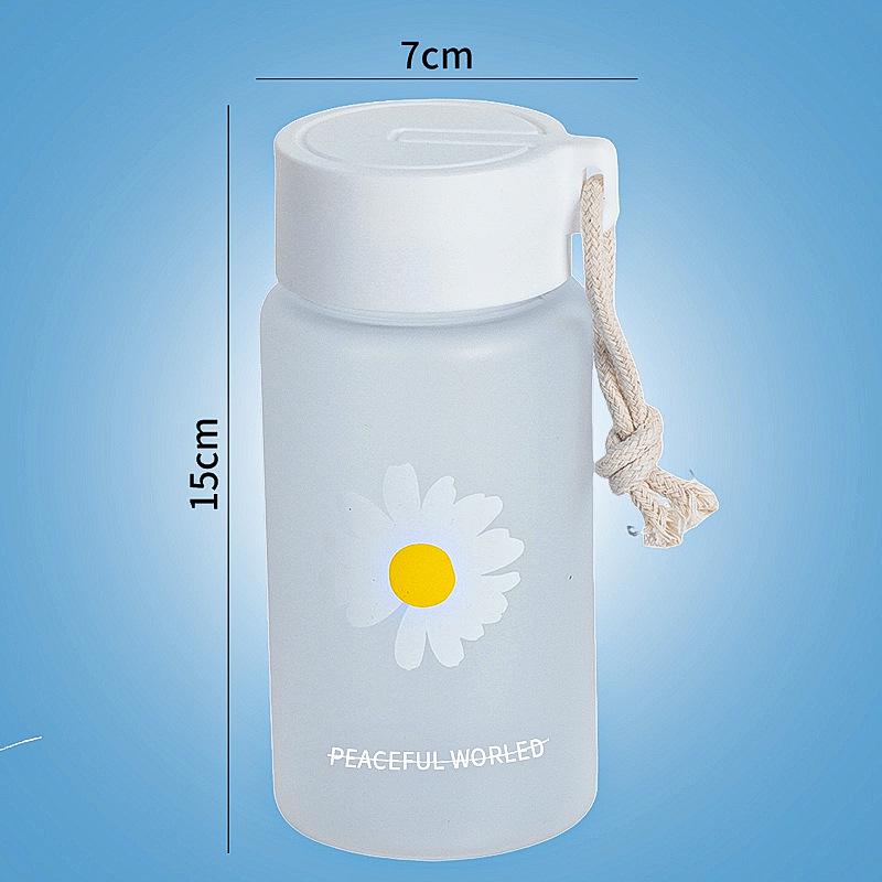 Daisy Frosted Transparent Flower Cups - Portable, Stylish Gift for Men, Women, and Students
