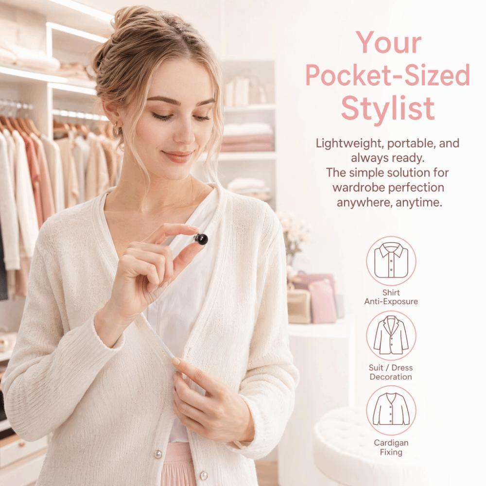 Detachable Cardigan Buckle Adjustable Imitation Pearl Brooch Clothing Dress Coat Sweater