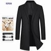 Men's 100% Wool Double-Faced Mid-Length Coat