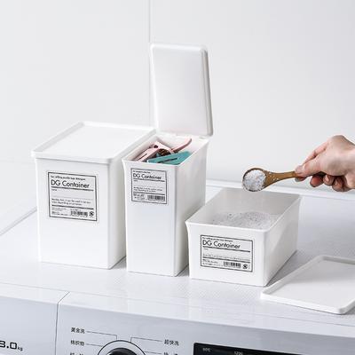 Aufbewahrungsbox für Haushaltswaschmittel, Ersatzbox für Wäschekoagulanzien, Waschpulver, Aufbewahrungs- und Anordnungsbox für Kleinteile mit Deckel, staubdicht