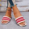 Summer New Slippers Women's Flat Luxury Outdoor Beach Sandals Fashionable Knitted Design Women's Casual Slippers