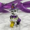 Resin Figurine for Garden Halloween Ornament Witch Black Cat Pumpkin Shape Durable Synthetic Decor Weather Resistant Figurine Indoor Desktop