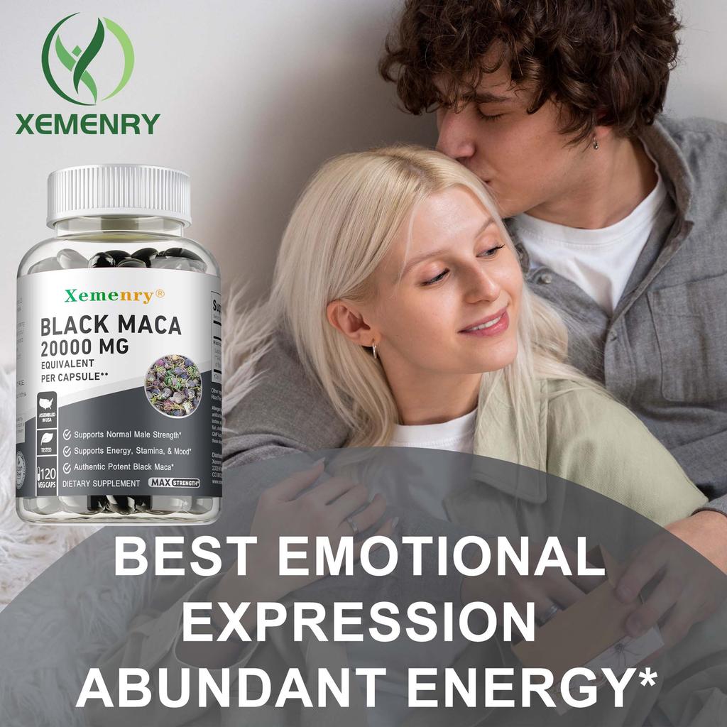 XEMENRY Cápsulas de Suplemento Dietético de Maca Negra - Energía