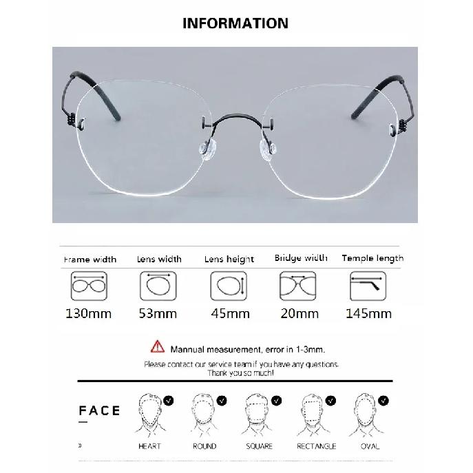 Fashion Hexagon Rimless Glasses Frame Men Women 2460 Brand Design Screwless Titanium Ultralight Eyeglasses Frameless Eyeware
