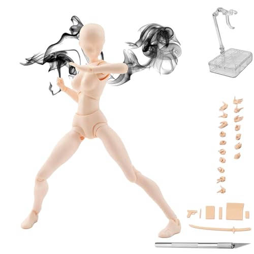 

Drawing Mannequin with 30 Articulated Joints, Stand Included, Male/Female Muscular Build, Interchangeable Gestures, Base Figure, Model for Drawing Pra