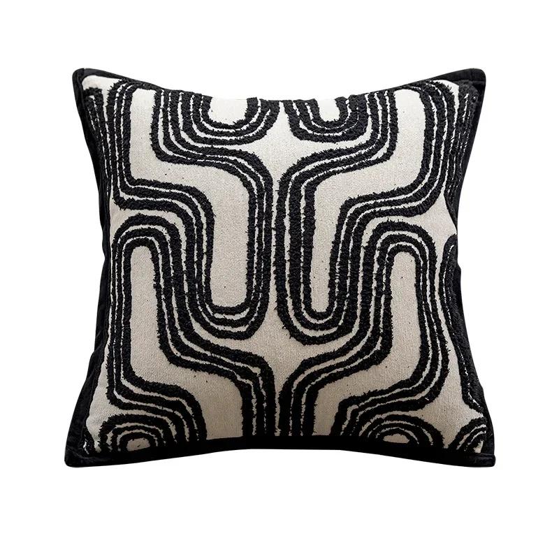 45x45cm Black Throws Pillow Cover Nordic Modern Minimalist Cushion Cover Pillowcase for Living Room Decoration Couch Home Decor
