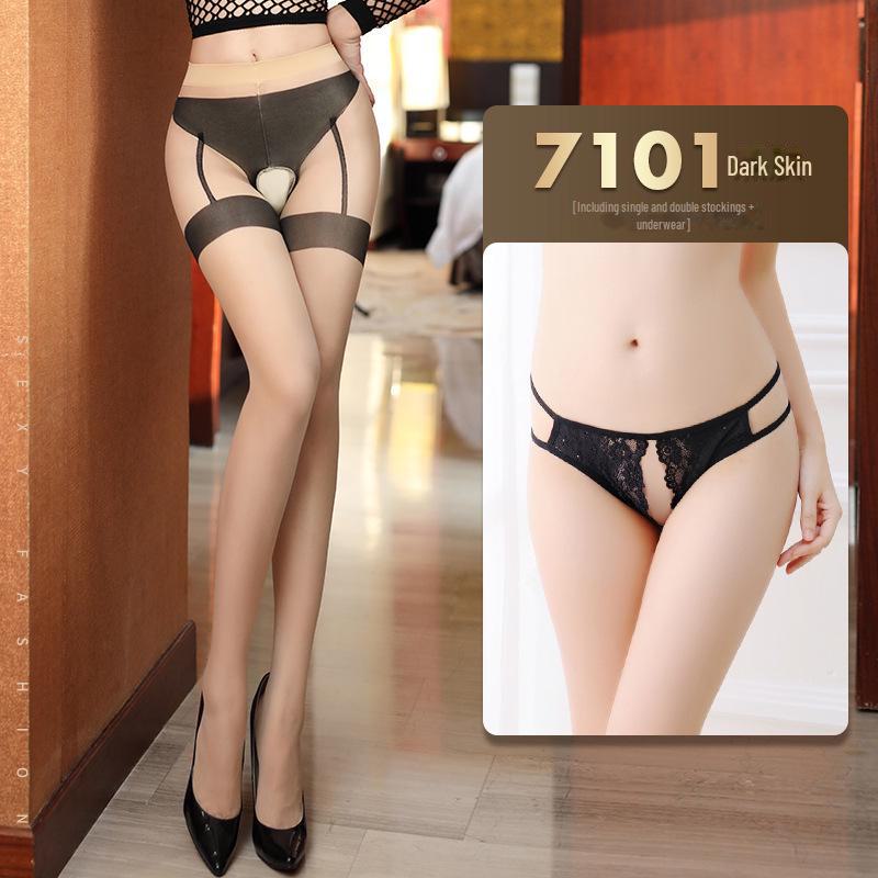 Manyan Sexy Lingerie: Garter One-Piece Sheer Stockings Collection 7096-7115