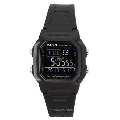 Orologio da uomo digitale W-800H-1BV 100M con cinturino in resina nero dual time al quarzo