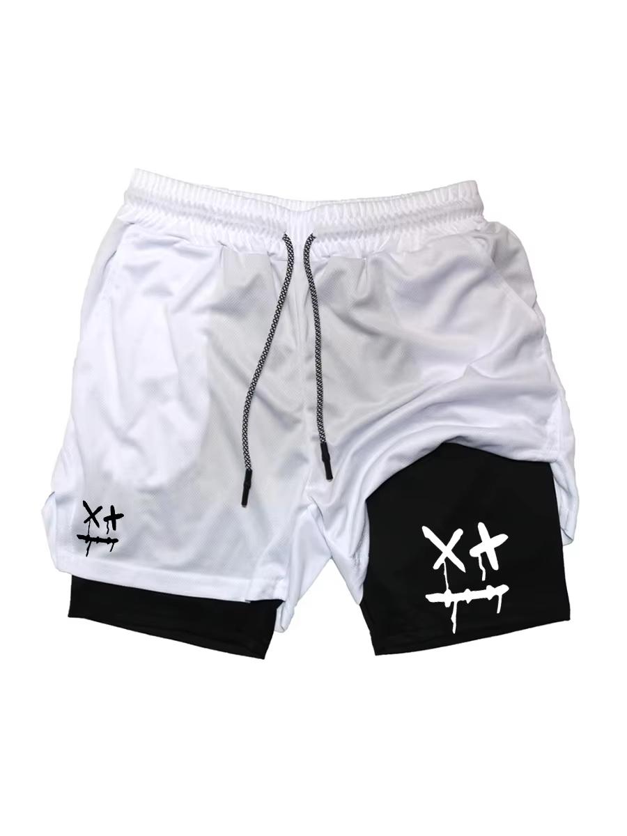 Baibao QIQI 2-in-1 Heren Trainingsshorts Sneldrogend met Telefoonvakje Handdoeklus Sportschool Hardlopen Fitness Compressie JW10102 L