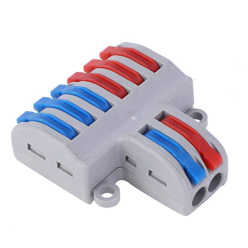 Terminal Block, 5pcs 2 In 6 Out 250V-4KV 32A Reusable Spring Lever Terminal Blocks Electric Wire Cable Connectors Apply To Soft and Hard Wire