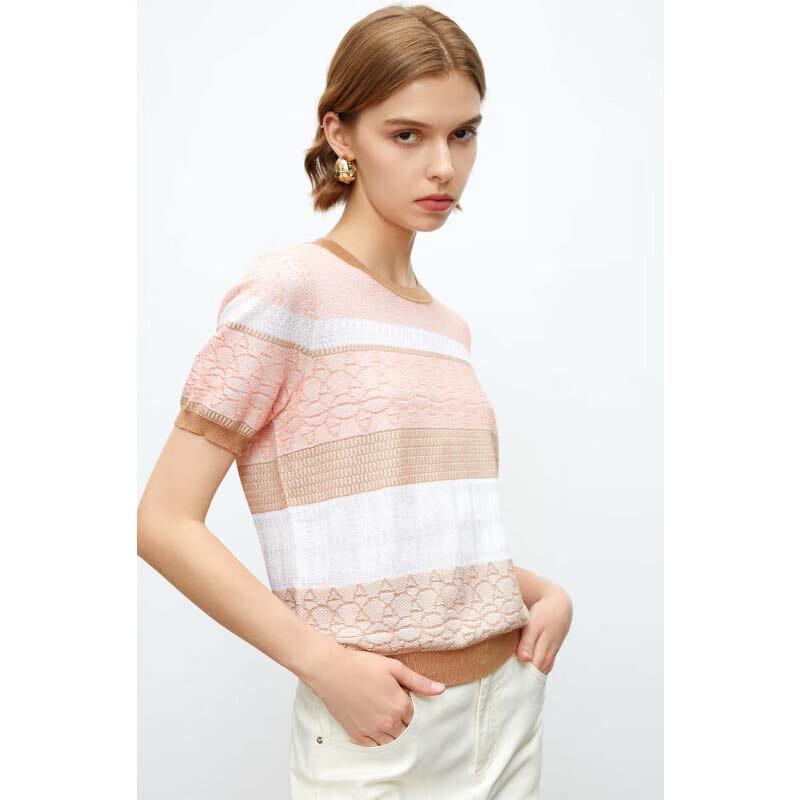 JESSIE Women's Striped Lyocell Short-Sleeve Knit Top