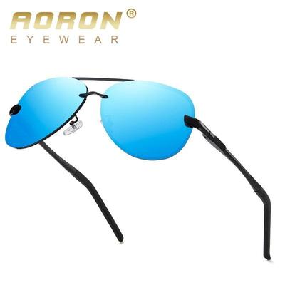 Gafas de sol polarizadas de aluminio y magnesio para hombre, diseño moderno, para conducir, pescar, antirreflejos, sin marco, UV400