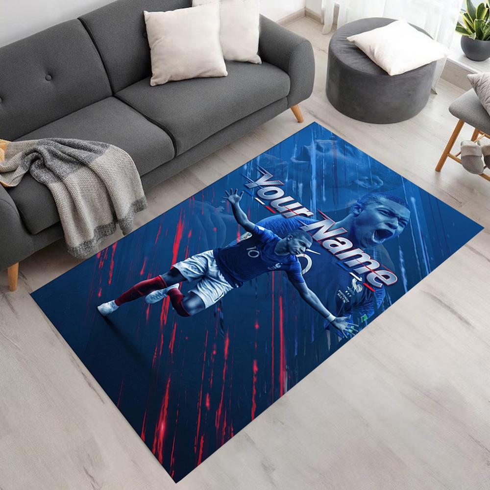Mbappé Customizable Name Carpet Design for Foyer Study room Dormitory Hallway Antislip Carpet Anime Office Decor Best for Christmas