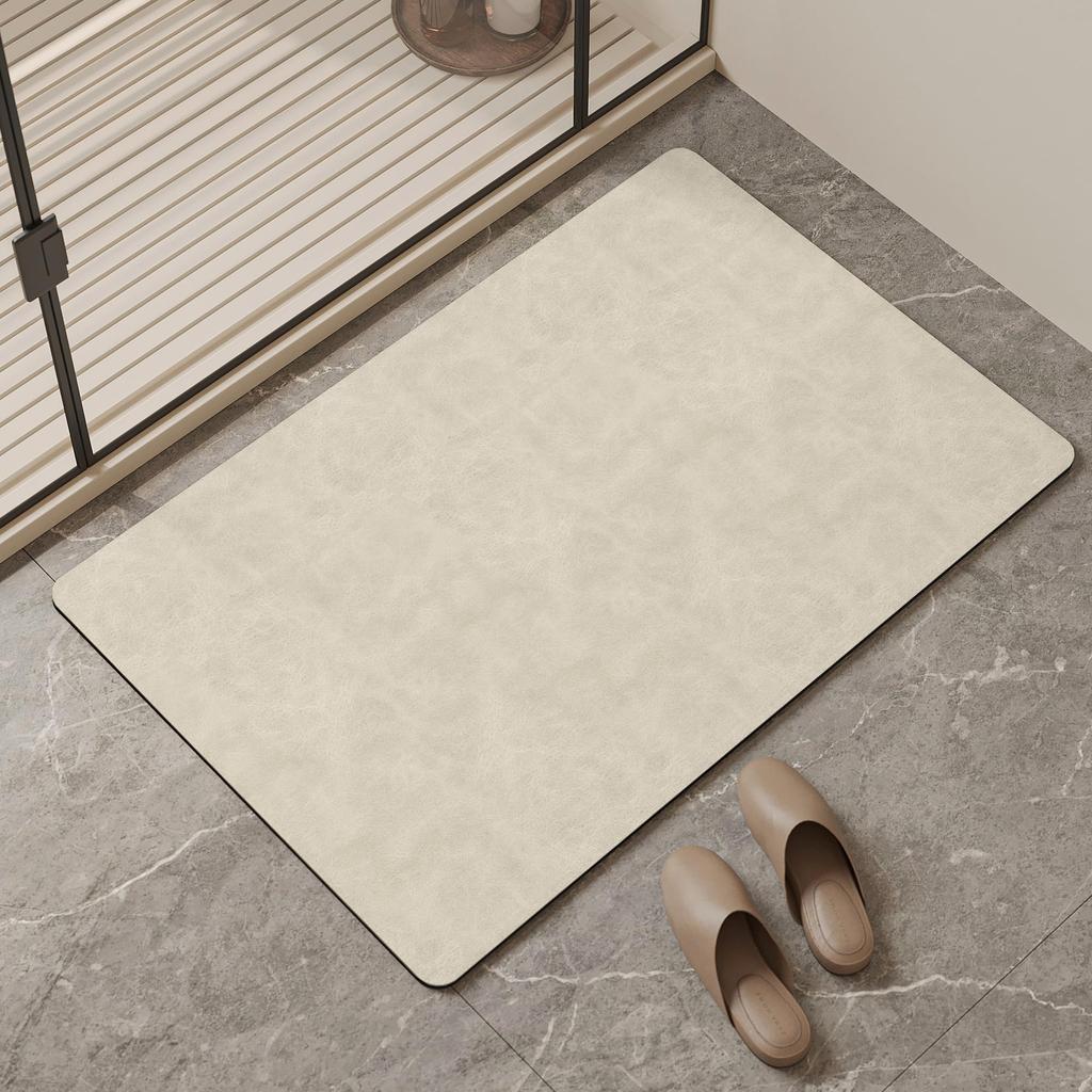Rubber Non-Slip Quick Dry Absorbent Thin Bathroom Rugs Fit Under Door Bathroom Floor Mats-Shower Rug for In Front of Bathtub, Sink
