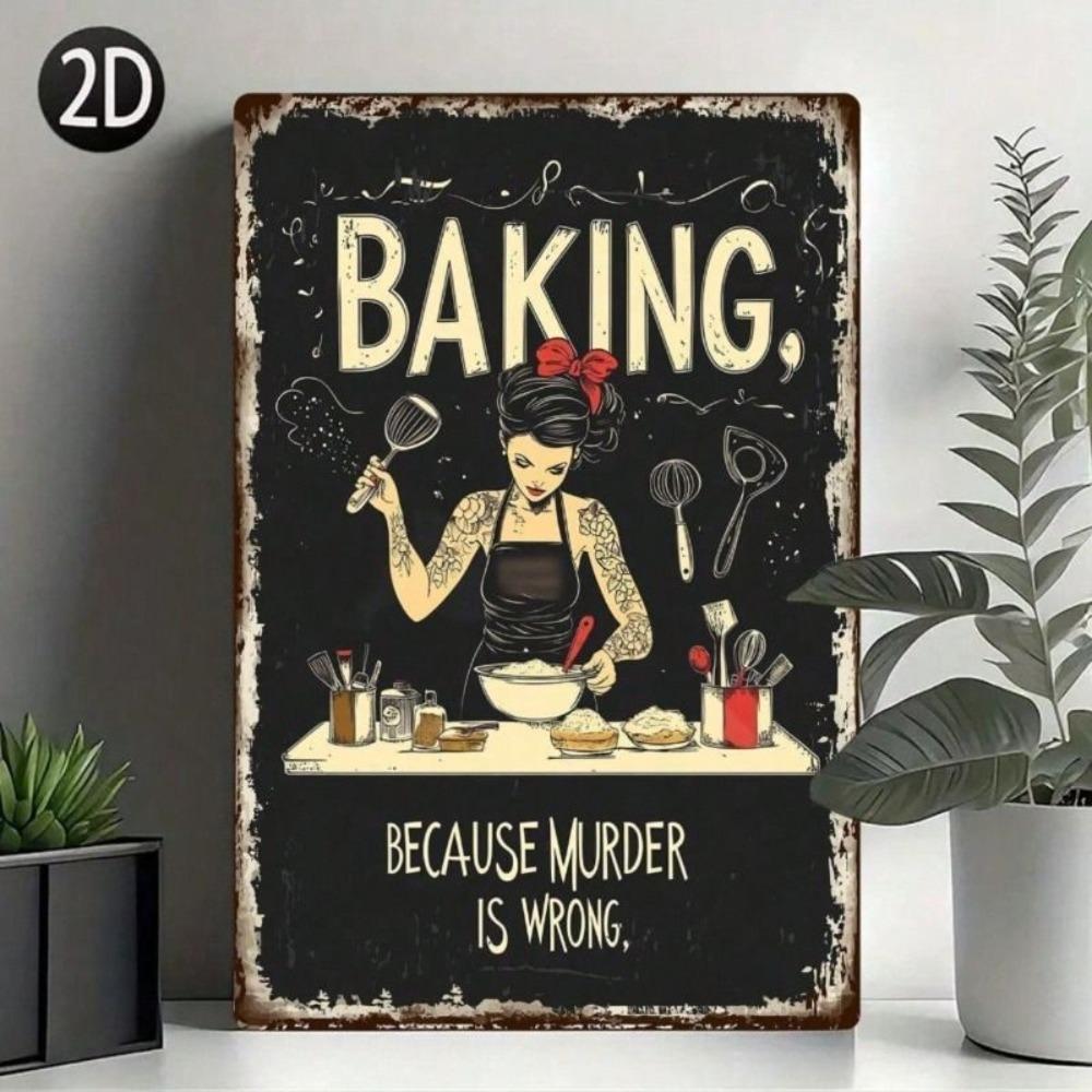 Metal Wall Art Vintage Retro Decor for Kitchen