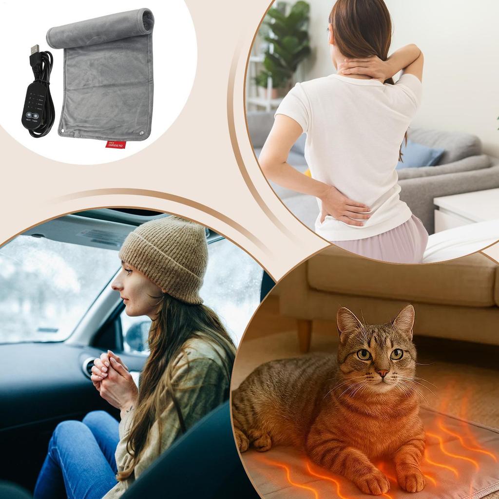 Back Heating Pad USB Charging Warming Blanket USB Charging Heat Pads For Neck Back Leg Knee Abdomen Period Cramps Bed Sofa