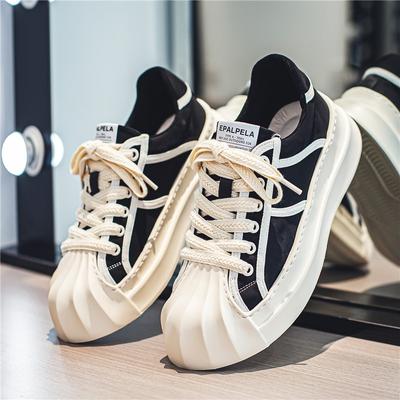 2024 Black Men Canvas Shoes Spring Fashion Designer Platform Sneakers Vulcanized Sports Casual Mens Shoe Non-Slip Zapatos Hombre