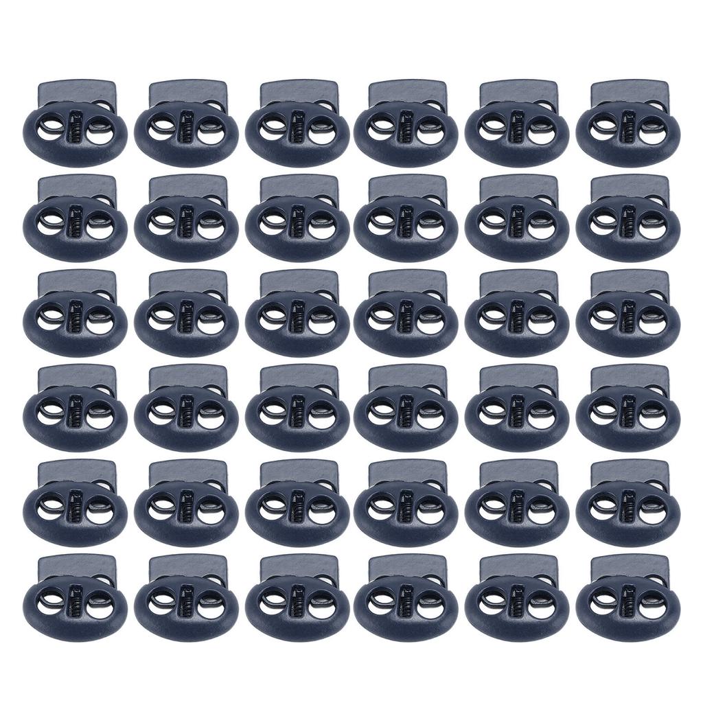 30pcs Metal Cord Lock End Toggle Double Hole Spring Stopper Fastener Slider Toggles End for