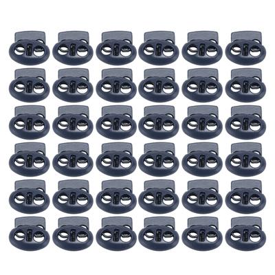30pcs Metal Cord Lock End Toggle Double Hole Spring Stopper Fastener Slider Toggles End for