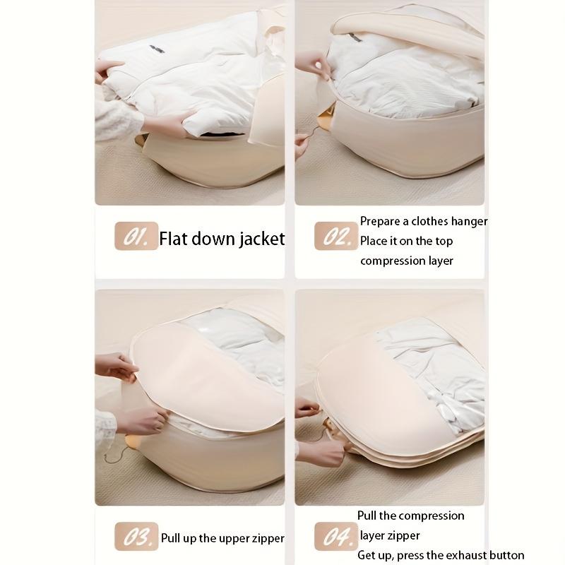 Clothes Hanging Clothes Compression Bag Dust Cover Satin Seasonal Clothes Wardrobe Down Jacket Household Compression Cover Clothes Dust Bag