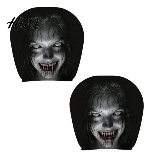 Washable Headrest Cover Ghost Face Car Covers Scary Seat Playful Accessories Protector Universal Stretchy Accessory for Most Cars Cartoon