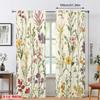 2pcs Floral Printed Curtain Rod Pocket Window Drapes Living Room Bedroom Decor Botanical Home Decor Curtains
