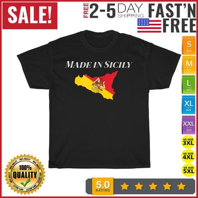 Made in Sicily Bandiera Trinacria Maglietta Vintage Uomo Moda 2023 Donna T Shirt