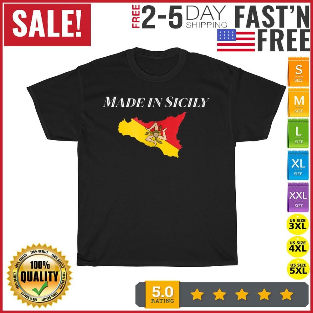 

Made in Sicily Trinacria Flag Vintage T Shirt Men Fashion 2023 Women T Shirt 4XL