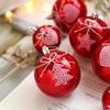 Christmas Home Decoration Cute Bow Design New Year Decoration Heart pattern Exquisite Christmas Decorations Sweet Style 6PCS