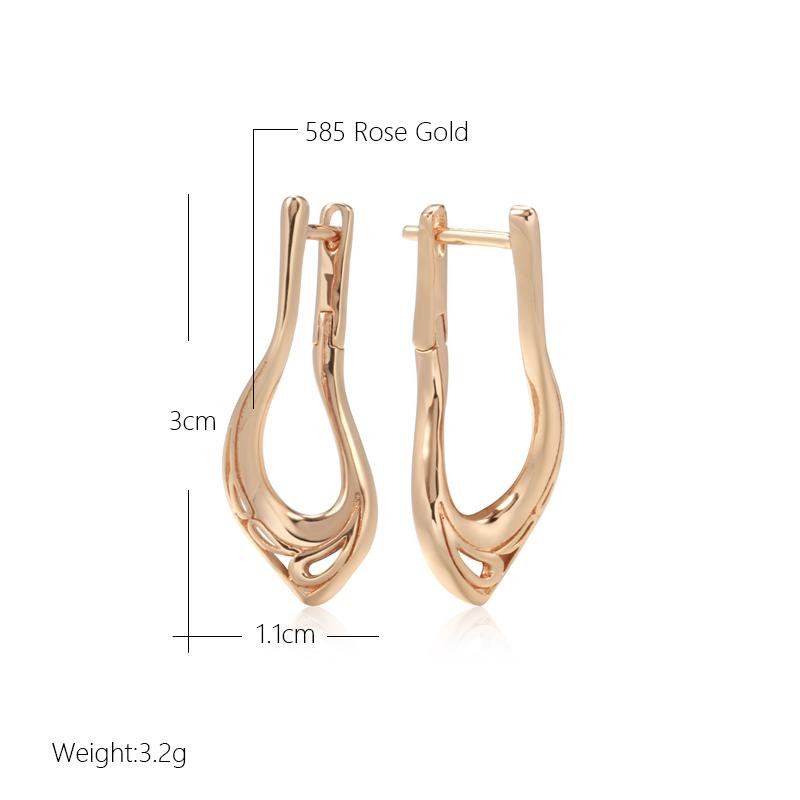 Fashion Glossy Dangle Earrings  Rose Gold Unique V Shape Earrings For Women High Quality Daily Fine Jewelry