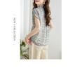 Summer New Floral Chiffon Shirt Women's Short-sleeved Tops Fashionable and Beautiful Small Shirts Stand-up Collar Shirts for Women