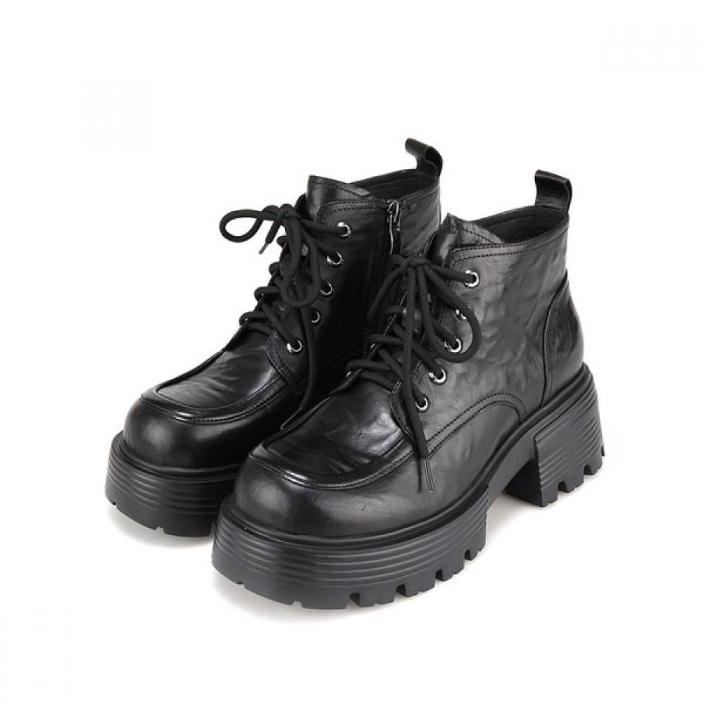 

Barbara Leather Derby Chunky Mold Ankle Boots Bbh862bk 250mm