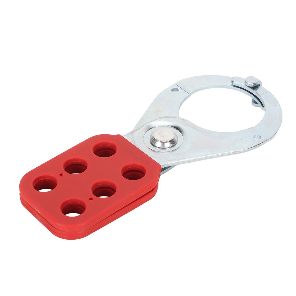Lock Out Hasp 6 Holes Steel Industrial Security Lock Lockout Padlock Tag Out Hasp Red Silver